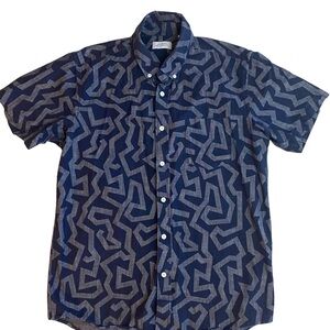 Men's Blue Patterned Shirt